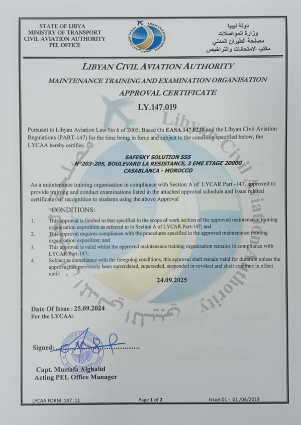 Aviation Authority Certificate